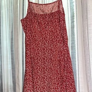 Shein dress red with white floral pattern